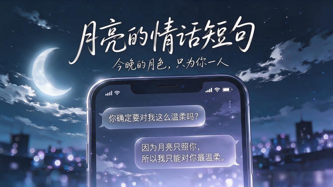月亮的情话短句：15句深夜私聊撩人金句