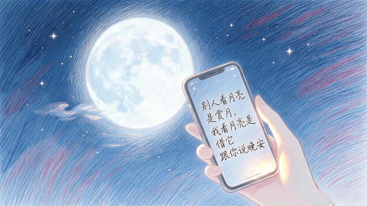 月亮的情话短句15条，暧昧期私聊必备