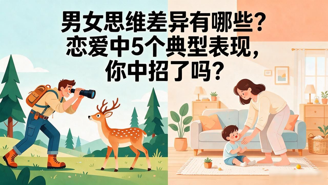 男女思维差异有哪些？恋爱中5个典型表现，你中招了吗？